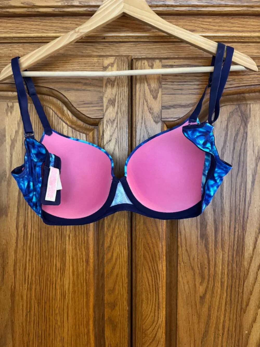 PINK Victoria's Secret Blue Tie-Dye Underwire Bra